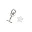 Серебряная серьга - пусета в форме звезды МРК22397001